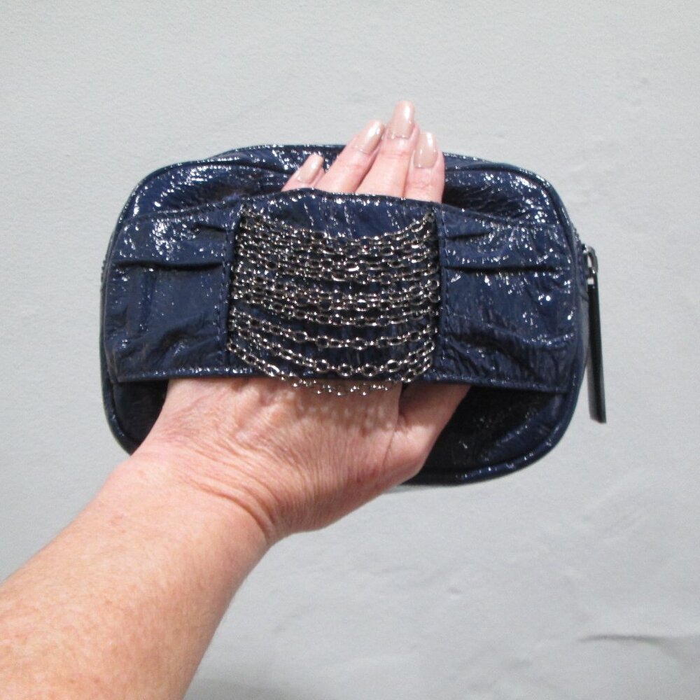 Hobo International Navy Patent Clutch